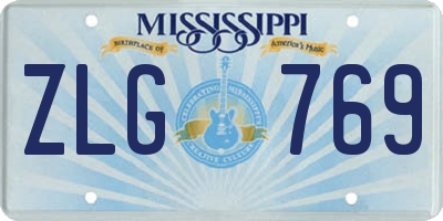 MS license plate ZLG769