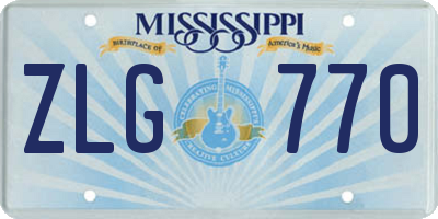 MS license plate ZLG770