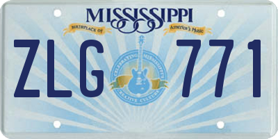 MS license plate ZLG771
