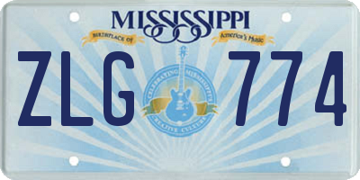 MS license plate ZLG774