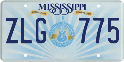 MS license plate ZLG775
