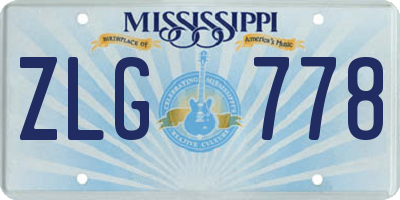 MS license plate ZLG778