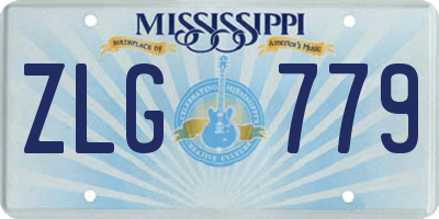MS license plate ZLG779