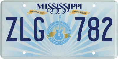MS license plate ZLG782