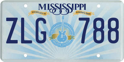 MS license plate ZLG788