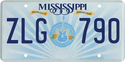 MS license plate ZLG790