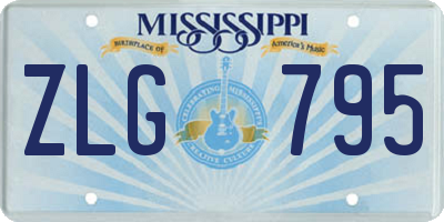 MS license plate ZLG795