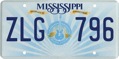 MS license plate ZLG796