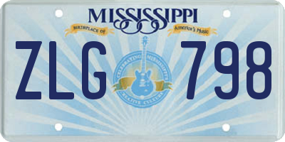 MS license plate ZLG798