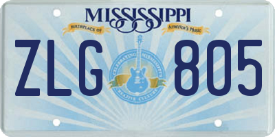 MS license plate ZLG805
