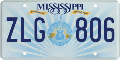 MS license plate ZLG806