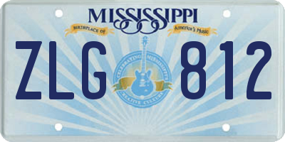 MS license plate ZLG812