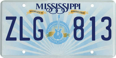 MS license plate ZLG813