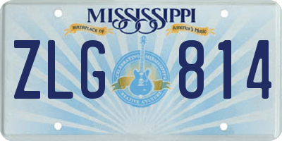 MS license plate ZLG814