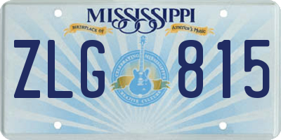 MS license plate ZLG815