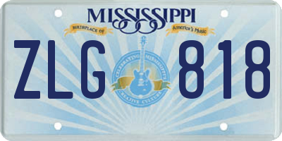 MS license plate ZLG818