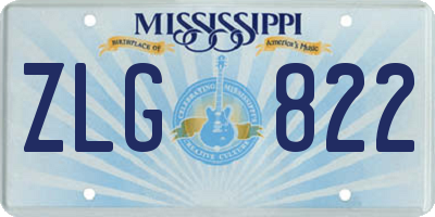 MS license plate ZLG822