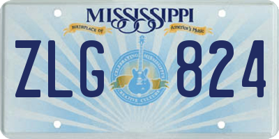 MS license plate ZLG824
