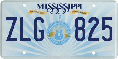 MS license plate ZLG825