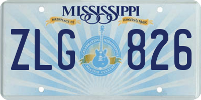 MS license plate ZLG826