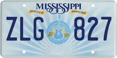 MS license plate ZLG827