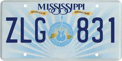 MS license plate ZLG831