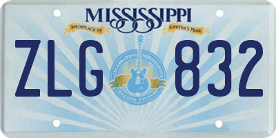 MS license plate ZLG832