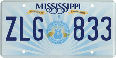 MS license plate ZLG833