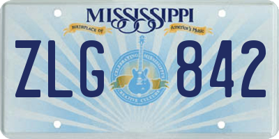 MS license plate ZLG842