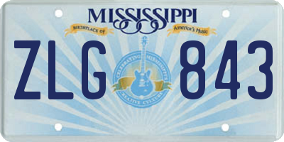 MS license plate ZLG843