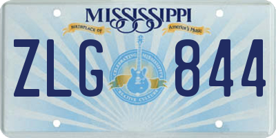 MS license plate ZLG844