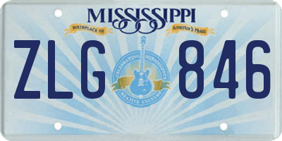 MS license plate ZLG846