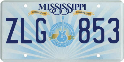 MS license plate ZLG853
