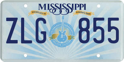 MS license plate ZLG855