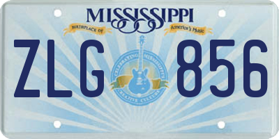 MS license plate ZLG856