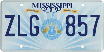 MS license plate ZLG857