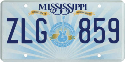 MS license plate ZLG859