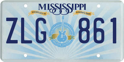 MS license plate ZLG861