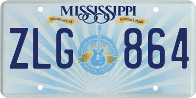 MS license plate ZLG864