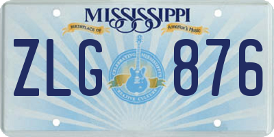 MS license plate ZLG876