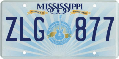 MS license plate ZLG877