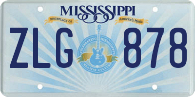 MS license plate ZLG878