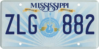 MS license plate ZLG882
