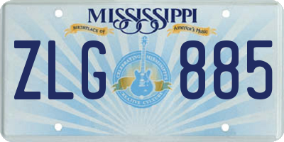 MS license plate ZLG885