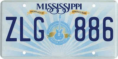 MS license plate ZLG886