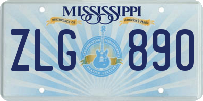 MS license plate ZLG890