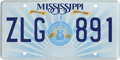 MS license plate ZLG891