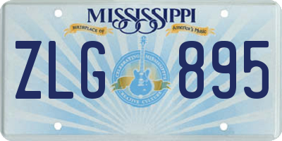 MS license plate ZLG895