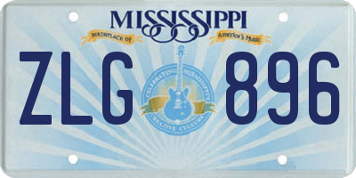 MS license plate ZLG896