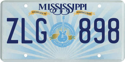 MS license plate ZLG898